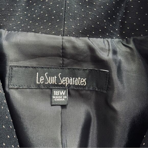 Le Suit Blazer Separates Black White Three Button Career Jacket Plus Size 18W - Picture 2 of 13